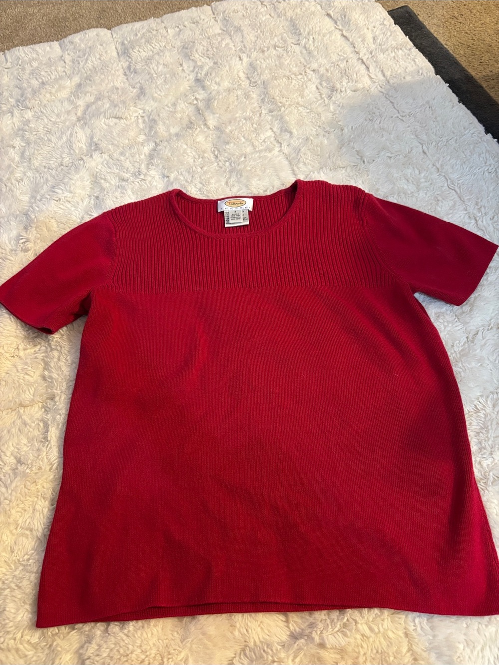 Talbots Red Short-Sleeve Knit Top